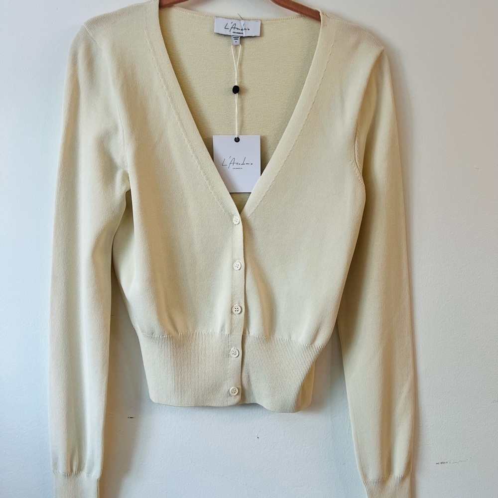 L’Academie Revolve Buttery Cream Cardigan - Picture 2 of 6